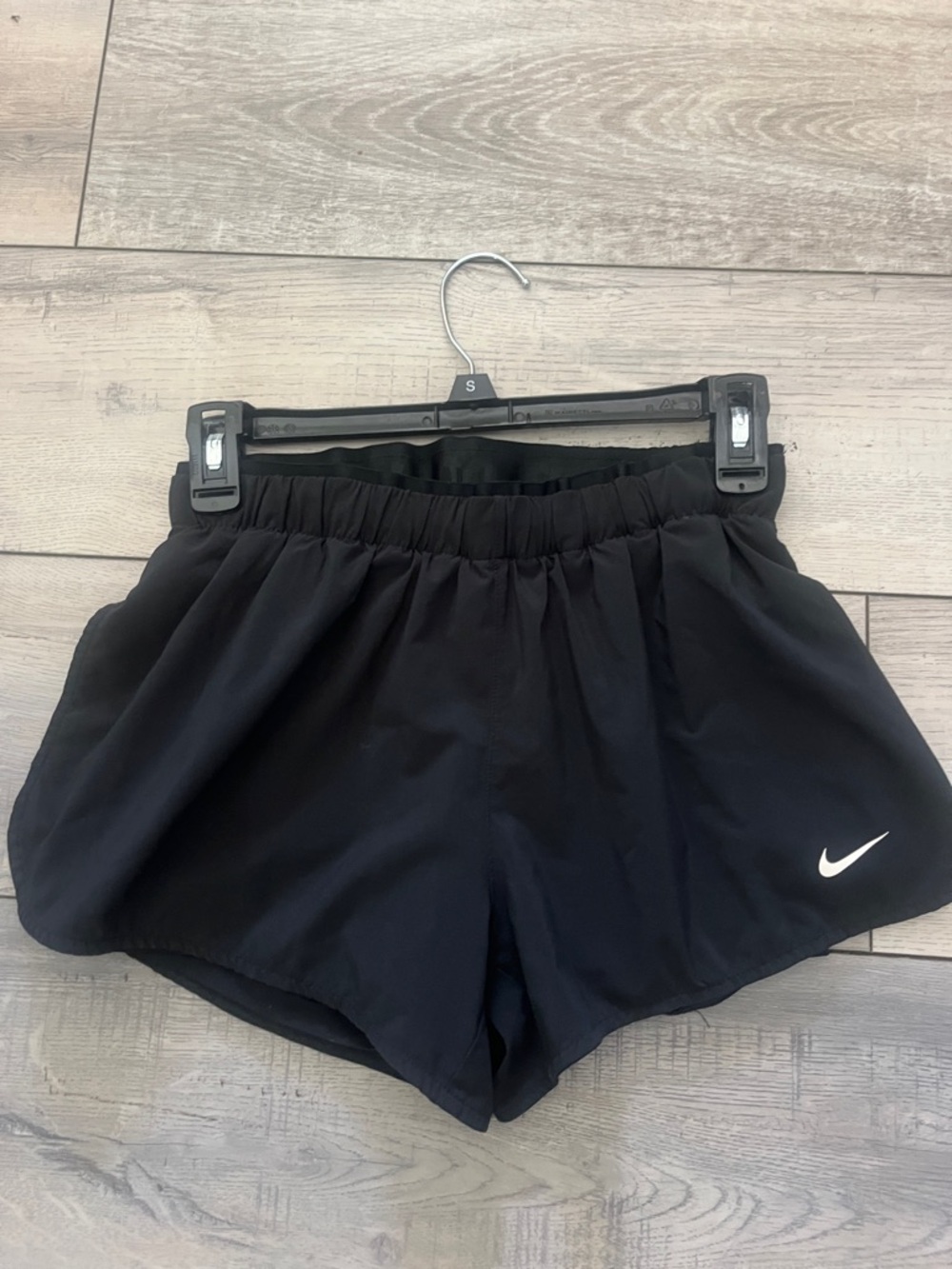 Nike Women's Black Athletic Running Shorts with Swoosh